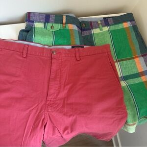 Bundle of 2 Polo Ralph Lauren Pink and Plaid Shorts Set Size 40